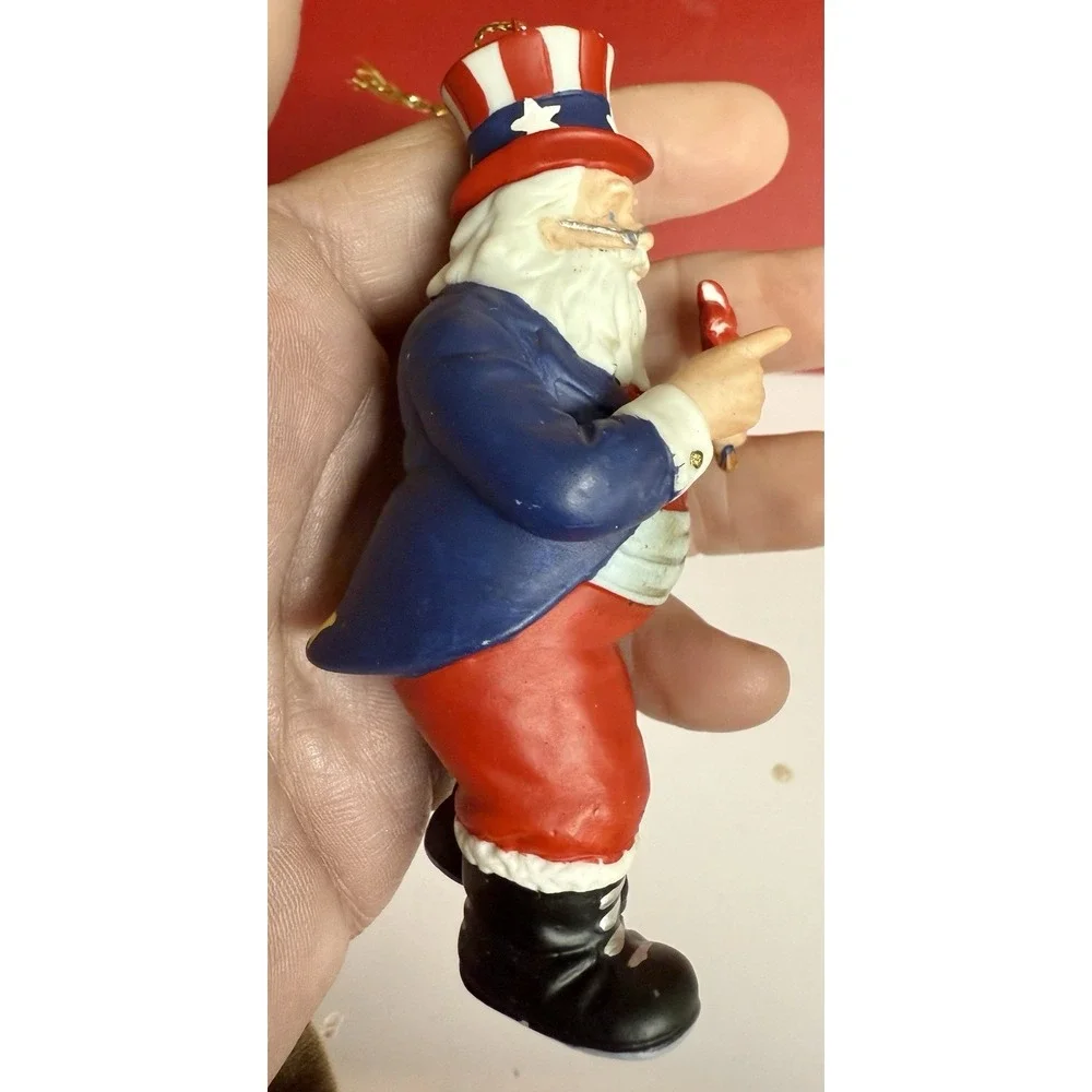 Danbury Mint Santas Around the World‎ Christmas Ornament USA Uncle Sam Santa
